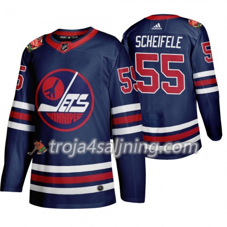 Winnipeg Jets tröja Mark Scheifele 55 Adidas 2019 Heritage Classic Navy Authentic - NHL Tröjor Herr